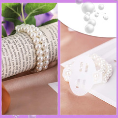 24 Pieces Corsage Wristlet Elastic Pearl Wrist Bands Wedding Wrist DIY Faux Flow