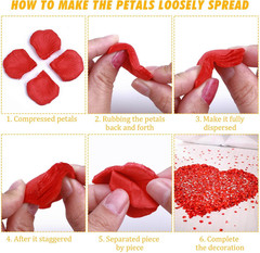 Rose Petals and Candles Set, 6000 Pieces Fake Rose Petals and 72 Pieces Heart Ca