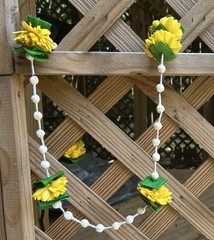 Desi Favors Natural Marigold Garland 5 ft Yellow Green White – 10 pack