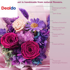 Flowers for Delivery,Preserved Flowers Bouquets,Purple Rose Bouquets That Last 1