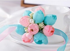 Set of 10 Gentle Artificial Flower Bracelet Bridesmaid Wedding Gift Rustic Wrist