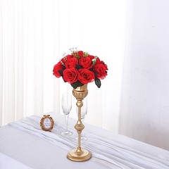 RED 2 Bouquets 10″ Silk Roses Artificial FLOWER BALLS Party Events Decorations