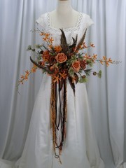Antlers and Autumn Boho Faux Silk Wedding Bouquet