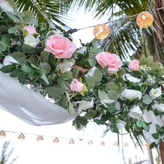 5Pcs(41FT) Flower Garland Artificial Rose Vine Garland Artificial Flowers Pink
