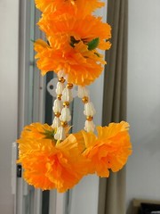 Marigold Yellow Flower Jasmine Artificial Garlands Malai Boxing Dewali Wedding