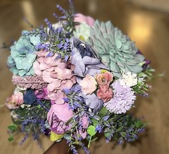 Elegant Wedding Flower Bouquets Hydrangeas, Peony, Succulent, Lavender Bundle
