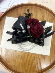 Elegant Black Burgundy Calla Lily Rose Corsage & Boutonniere Set – Wedding Prom