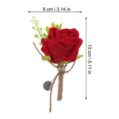 2 Pcs Wedding Groom Corsages Bridal Rose Boutonnieres Flower Decoration