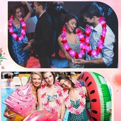 24 Pcs LED Flower Leis Necklace – Luau Wedding Party