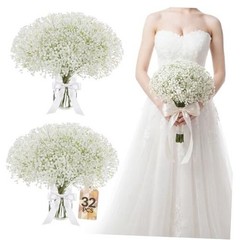 Pcs Babys Breath Artificial Flowers Bulk, 20″ Faux Flowers with Long 32 White
