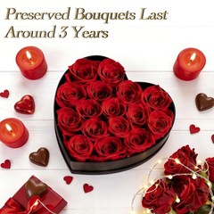 Auoasl 16 Preserved Flowers Rose in a Box, Gifts for 16 Roses, Passionate Red