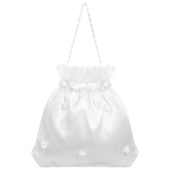 Bridal Dolly Bag Satin Flower Decorated Wedding Handbag Small White Purse for