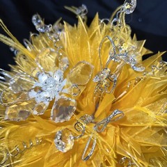 Quinceañera Bouquet Yellow/ Silver with Hair Accessory Ramo Quinceañera Sweet 16