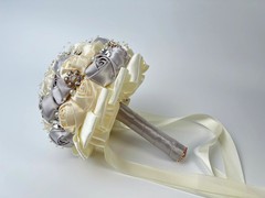 Rhinestone Pearl Bridal Brooch Rose Bouquet For Wedding