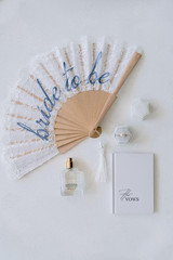White Lace Bride to Be Folding Fan | Bridal Something Blue, Wedding Accessory, B