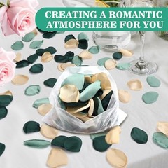 200 Pieces Silk Rose Petals Flower Silk Petals Artificial Scatter Dark Green