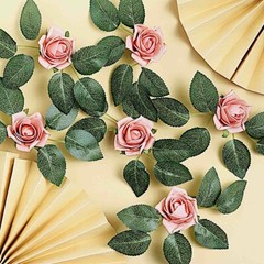 24 DUSTY ROSE 2″ Mini FOAM ROSE Flowers Stems Wedding Decorations Supplies