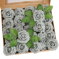 25/50Pcs Artificial Flowers Real Looking Foam Roses Decor DIY for Wedding Decor