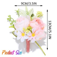 Pink Wedding Rose Boutonniere Men Groom Flower Pin Wedding Suit Decoration