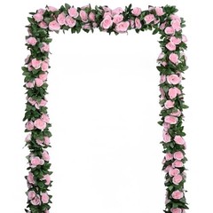 5Pcs(41FT) Flower Garland Artificial Rose Vine Garland Artificial Flowers Pink