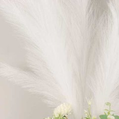 3 WHITE 44″ ARTIFICIAL Pampas Grass SPRAYS Faux Plant STEMS Party Decorations