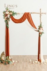 Ling’s Moment Fall Artificial Wedding Arch Flowers Kit Pack of 4, 2pcs Hangin…