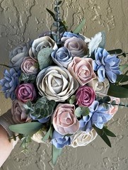 Unused Pine & Petal Sola Wood Wedding Bouquet Bridal Flowers