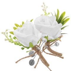 2 Pcs Groom Groomsmen Boutonniere Wedding Flower Artificial Boutonnieres