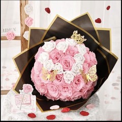 Ramo de Rosas Eternas con Brillantina 36 Pcs