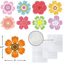 54 Pcs Flower Cutouts Summer Flowers Bulletin Board Decorations Spring Cut