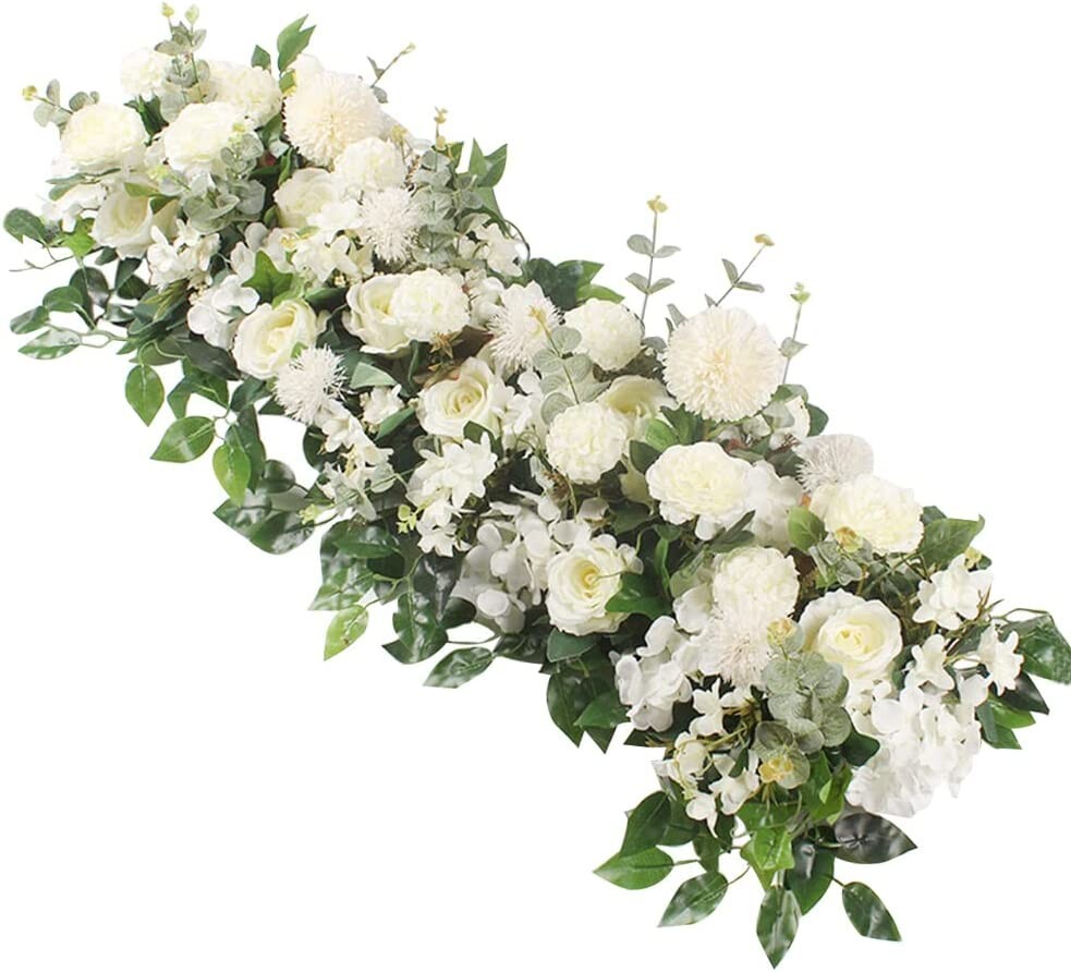 Wedding Arch Flowers,3.28ft Artificial Flowers Arrangement Swag