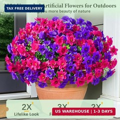 MARTINE MALL Artificial Flowers for Outdoors, 12 Bundles Realistic Fake Outdoor