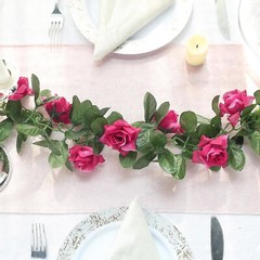 6 feet 3D Chain GARLAND SILK ROSES Wedding FLOWERS Bouquets Party Home Decor