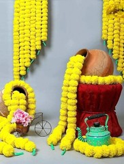 Artificial 5 Feet Indian Marigold Flower Garlands Wedding Event Decoration