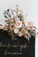 Artificial Flowers Combo Set Fake Flower Leaf Box with Brown & Nude Color
