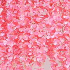 12 Pcs Artificial Wisteria Flowers Garland, 3.6 FT Silk Fake Flowers Dark Pink