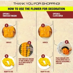 Krati Exports 5 pc – 5 fr Marigold flower garland Indian wedding flowers decor