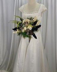 Gothic Garden Skull Boho Faux Silk Wedding Bouquet