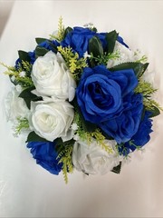 Flower Balls Wedding Rose Centerpiece Royal Blue&white (READ DESCRIPTION) 11”