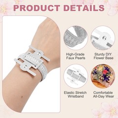 Wrist Corsage Bracelets, 2Inch 36Pcs Elastic Wrist Corsage Bracelets, White Gray