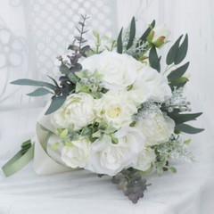 Bouquet Bridal Holding Silk Fake Flower Artificial Rose Bridesmaid Modern Decor