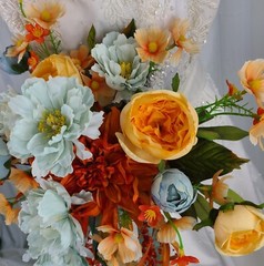 Autumn Sky Boho Faux Silk Wedding Bouquet