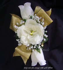 White~Ivory~Pink~Gold~Blue~Black~Silver~Champagne~Rose~Wrist~Pin~Corsage~Wedding
