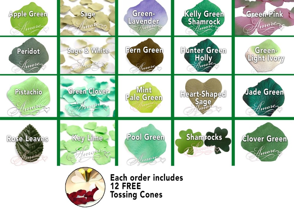 4000 Silk Rose Petals Wedding Bulk Green Variety Choose Color