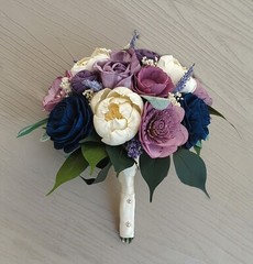 Lavender Navy Bridal Bouquet Sola Wood Desert Rose Bridesmaid Wedding Flowers