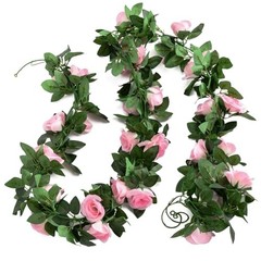 5Pcs(41FT) Flower Garland Artificial Rose Vine Garland Artificial Flowers Pink