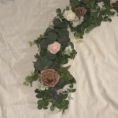 LINGS MOMENTS 6ft Garland, Dusty Rose, Pastel Pink, White