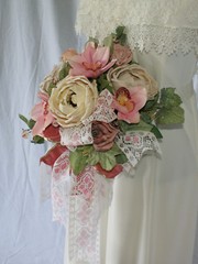 Garden and Pink Lace Silk Wedding Bouquet