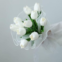 30pcs Real Touch Tulips PU Artificial Flowers, Fake Tulips Flowers for