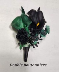 Hunter Green Black Calla Lily Bridal Wedding Bouquet Accessories